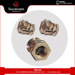 Brass Spread Insert Nut M3 Thread Polished Hex Design Copper Based <b>Fastener</b> Manufactured in India High Strength Durable Use - Product Image 4