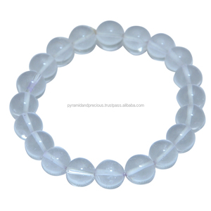 Crystal Quartz Stretchable Gemstone <b>Bracelet</b> Made in India - Product Image 1