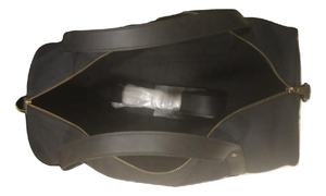 Sac polochon unisexe en toile cirée et cuir véritable Fermeture à glissière Design géométrique Résistant à l'eau Logo personnalisable pour le voyage - Product Image 3