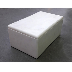 Boîte de rangement rectangulaire en marbre blanc naturel, artisanale, fabriquée à la main en Inde, durable, émaillée, pour la cuisine, à prix abordable - Product Image 2