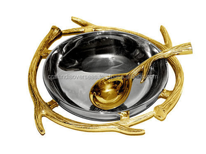 Vente chaude meilleure qualité bol de fruits en laiton gaufré Design fantaisie plats de service et centres de table sculptés à la main pour les fêtes - Product Image 4