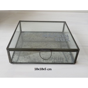 High Quality AIC Antique Finish <b>Black</b> Brass Glass <b>Box</b> for Jewelry Home and Office Decoration Custom Size - Product Image 3