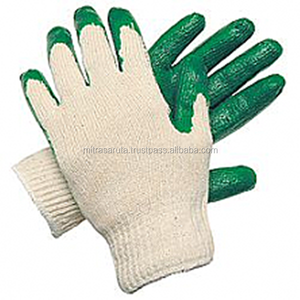 Gants de sécurité jetables taille XL unisexes doublure en coton latex naturel sur paume usage général polyester/coton Mitra - Product Image 1