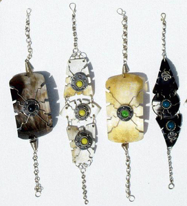 กำไลแฟชันชาวเปรูทำด้วยมือกำไลเขาวัวทำด้วยมือสีธรรมชาติ - Product Image 1