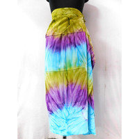 Las mujeres wear sarong rayón empate tinte pareo playa multicolor bikini cubrir pañuelo alrededor de tela sarongs