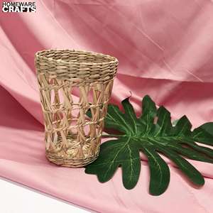 2025 écologique jonc de mer porte-gobelet gonflable panier de rangement en rotin pour tasses à café et nourriture maison cuisine décor - Product Image 4