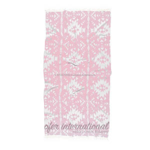 PEST-KLM-PNK double couche Kilim impression Hammam serviette taille adulte couleur rose coton matériel Dobby Style turc fait bain plage utilisation - Product Image 1