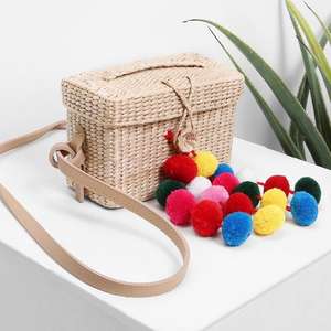 Bolso bandolera de paja hecho a mano de alta calidad, bolso bordado de uso diario con cremallera y cierre abierto en línea, bolso de mano barato - Product Image 1