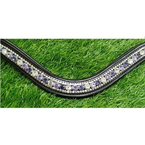 Bande de sourcils en cuir équestre multicolore avec logo personnalisé Western Horse Halter Vêtements élégants Accessoires de propriétaire d'écurie d'équitation - Product Image 1