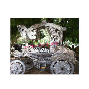 Buggy de caballo de boda indio, carro de Amanecer de Metal plateado, elegante, fabricante de carro real - Product Image 1