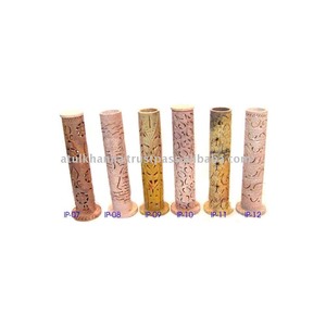 Tour d'encens en pierre de savon, brûleur, bouteille - Product Image 1