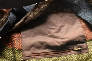 Sac fourre-tout en lin tissé de diamants avec motif géométrique Sacs à provisions à poignée multicolore - Product Image 5