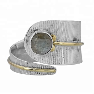 Women's Trendy Fashionable Labradorite Gemstone <b>Adjustable</b> 925 Sterling <b>Silver</b> <b>Ring</b> Solid Bezel Setting Wedding Gift - Product Image 2