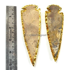 Agate 5 Inch Gold Plated Arrowhead - Product Image 1