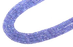 Rondelle à facettes naturelle, pierre précieuse bleue de Tanzanite véritable, perles rondelles à facettes pour la fabrication de collier de pierre de naissance de décembre - Product Image 4