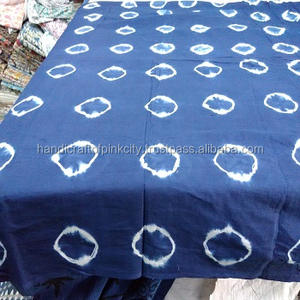 2.5 Yards. Hand-Dyed, Shibori, Cotton Fabric India. Blue, Bandhani, Big Polka - Product Image 2