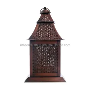 Metal Perforated Lantern Candle Holder Moroccan Lantern Antique Finished Lantern Antique Bronze Finished