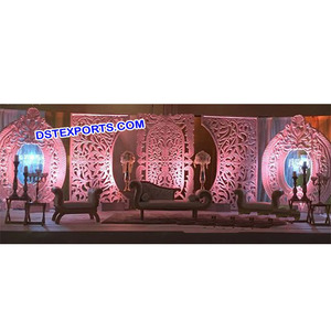 Panel redondo de fibra para escenario de boda, telón de fondo con diseño de flores para escenario - Product Image 1