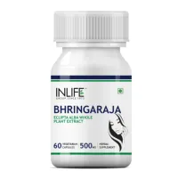 INLIFE Bhringraj निकालने Eclipta prostrata Supplemen - 60 शाकाहारी कैप्सूल जीएमपी प्रमाणित सुविधा