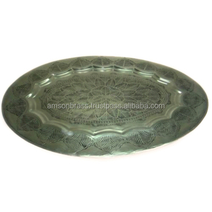 Assiette de chargeur en métal de haute qualité pour plats de mariage assiettes chargeur Pate décoration de mariage en métal assiette de chargeur finie Antique - Product Image 3