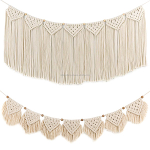 Alta calidad Boho hecho a mano hogar arte decoración tejido algodón macramé tapiz colgante de pared para habitación de niños macramé tapices de pared - Product Image 6