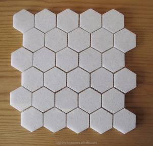 Hastone กระเบื้องโมเสคติดผนังลายหินอ่อนสีขาวทรงหกเหลี่ยมคริสตัลหินอ่อนสีขาวแบบทันสมัยสำหรับตกแต่งสระน้ำคริสตัลดีไซน์กราฟิกเซรามิกคริสตัล - Product Image 1