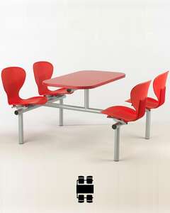 ชุดโต๊ะโรงอาหารโลหะทนทานใช้งานได้จริงดีไซน์ทันสมัยและมีสไตล์สำหรับรับประทานอาหารห้องเรียนเฟอร์นิเจอร์ของวิทยาลัย - Product Image 4