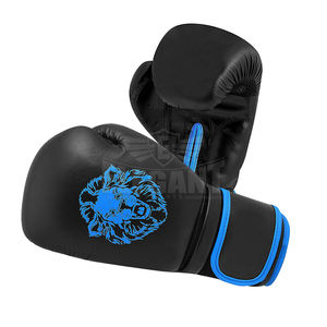 Guantes de boxeo con logotipo personalizado, guantes de boxeo con recorte azul de cuero sintético, guantes de boxeo para entrenamiento de clubes deportivos, Cleto ganador - Product Image 3