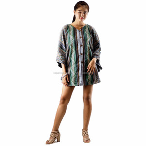NAPAT-Blusa de algodón con manga corta para mujer, camisa formal con volantes y mangas Murciélago - Product Image 4