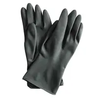 Black Flock Line Kitchen Dishwashing Laundry Waterproof Household Cleaning Latex Silicone Rubber Gloves Medium Large