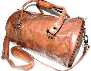 High Quality Fine <b>Leather</b> <b>Duffle</b> <b>Bag</b> Lightweight Waterproof Travel Carry <b>Bag</b> with Detachable Strap Available at Reasonable Price - Product Image 2