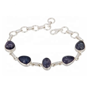 Handmade 925 Sterling <b>Silver</b> <b>Bracelet</b> Women Beautiful Natural Tanzanite Gemstone Rose Gold Pearl <b>Charm</b> Fashionable Jewelry Gift - Product Image 1