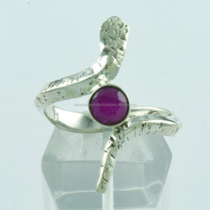 Diseño de serpiente Ruby ágata piedra hecho a mano anillo de Plata de Ley 925 mayorista India - Product Image 1