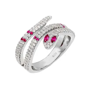 Bijoux de mariage en argent Sterling 925, anneau serpent en pierres colorées, bijoux de dubaï, tendance