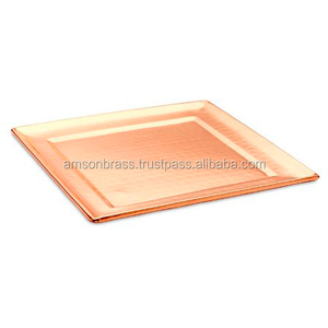 Plateau de service maison Table à manger décoratif en métal martelé cuivre plateau de service pour moscou Mule cuivre tasse - Product Image 5