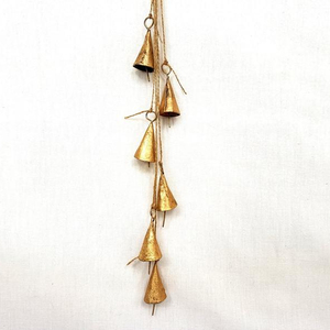 Clotho-poupées sur un string, décoration murale suspendue, ferme en rouille style vintage, couleur laiton bronze or - Product Image 3