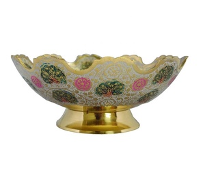 ของขวัญโลหะและงานฝีมือแฮนด์เมดชุบทองเหลืองตกแต่งชามที่มีการออกแบบลายนูนผู้ผลิตขายส่ง - Product Image 1