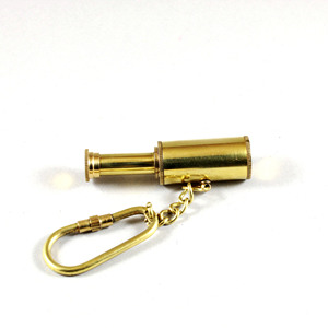 Mini télescope en laiton à pli unique Spyglass porte-clés accessoire en métal nautique mousqueton porte-anneau fait à la main Calyron promotionnel - Product Image 4