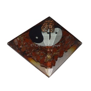 Red Carnelian Ying Yag Orgone Pyramid - Product Image 1