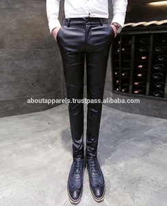 Haute qualité en cuir pu élégant homme survêtement en cuir de mouton véritable pantalon de moto vêtements de sport en gros - Product Image 4