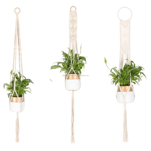 Modern Macrame Plant <b>Hangers</b> Outdoor With Hooks <b>Wall</b> Hanging Planters <b>Basket</b> Holder Suppliers - Product Image 4