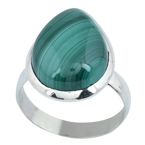 Pear Malachite Gemstone 925 <b>Sterling</b> <b>Silver</b> <b>Ring</b> Jewelry Fancy Classic <b>Silver</b> Plated Fashionable <b>Ring</b> for Unisex. - Product Image 2
