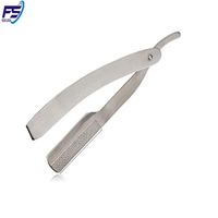 Rasoir professionnel en acier inoxydable, 1 pièce, pour barbe et cheveux, sécurisé, rasage à bord droit, couteau pliant pour hommes