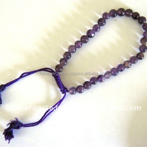 Vente en gros Bracelets de perles d'améthyste unisexes avec ficelle en coton Bracelets de charme religieux Pierre principale en quartz pour cadeaux - Product Image 1