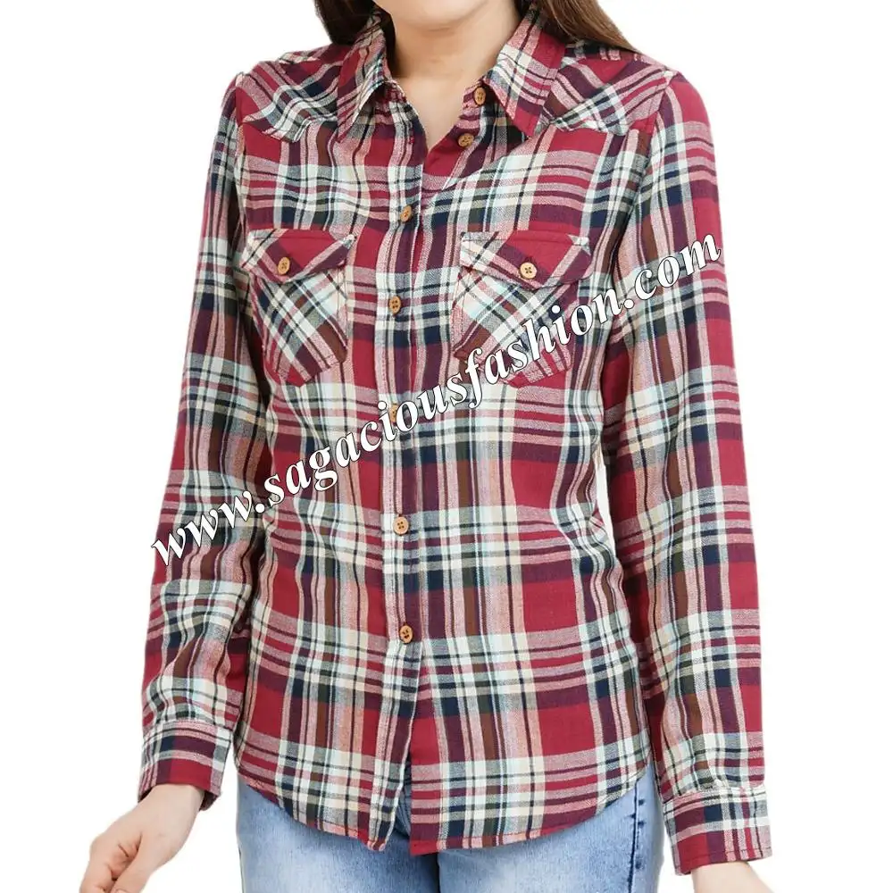 Export Oriented Best Quality Women Ladies Shirt 100% Cotton Hot Selling Direct Factory Manufacture Export From Bangladesh