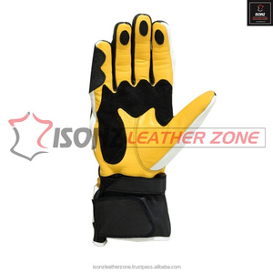 Gants de moto de course de protection Knuckle en cuir avec fonction antichoc - Product Image 2