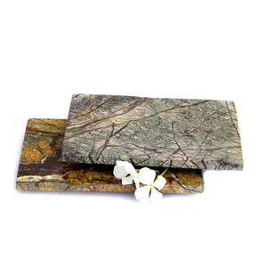 Portasapone in marmo naturale marrone foresta portasapone di forma rettangolare portasapone indiano fatto a mano artigianale personalizzato da bagno