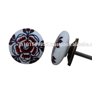 Kak — boutons de meuble en céramique et de couleur rouge, faits à la main, de haute qualité, pour commode, armoire de cuisine, à bas prix - Product Image 1
