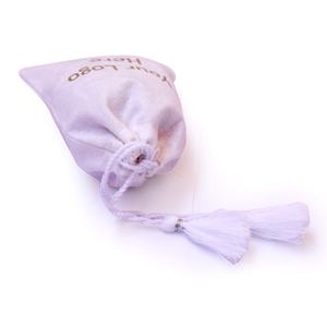 Organisateur de bijoux en coton fait main avec cordon petit sac blanc pochette d'emballage cadeau réutilisable personnalisé faveur de mariage en gros - Product Image 5