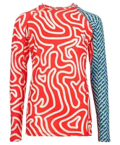 Vente en gros de rashguards MMA personnalisés de haute qualité, imprimés par transfert thermique, manches longues, pour femmes, UPF50+, Spandex/Nylon - Product Image 2